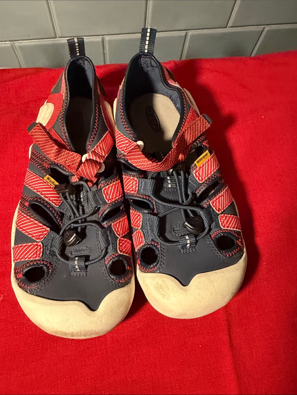 Keen Kids Navy and Red Quick-Dry Water Sandals